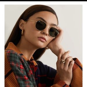 Ray- Ban hexagon frame gold tone sunglasses